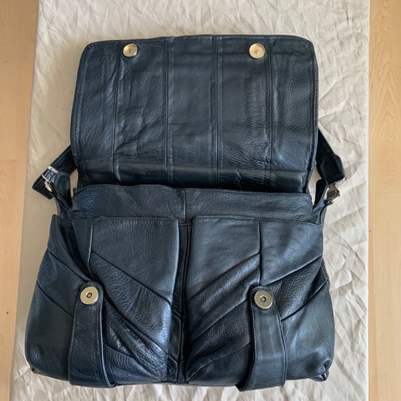 Vintage Creazioni Italy Large Black Genuine Leather Bag - Picture 10 of 14